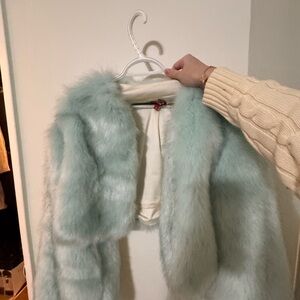 STAUD Light Blue Teddy Jacket
